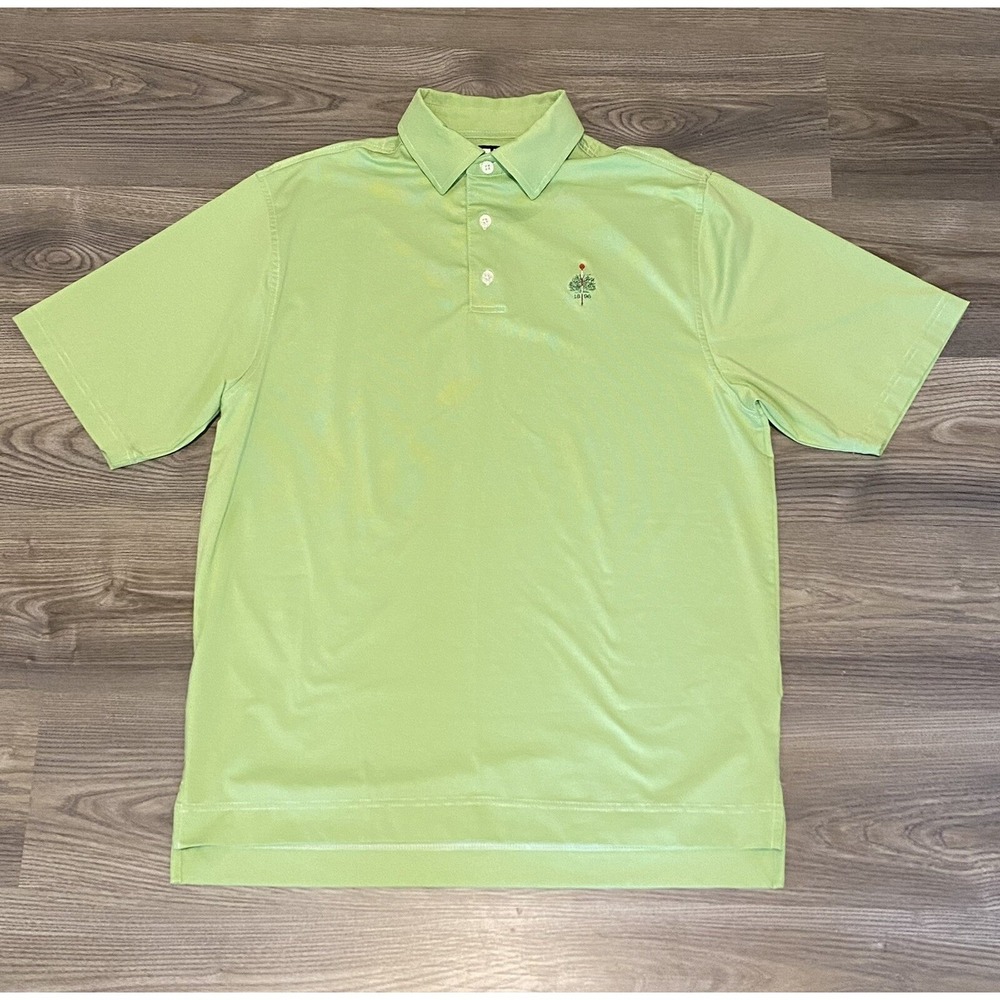 FootJoy 1896 Golf Course Green Stripe Performance Golf Polo Men's size Medium